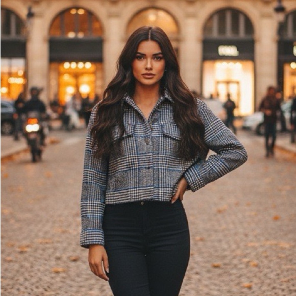 Black and White Checkered Jacket - XL